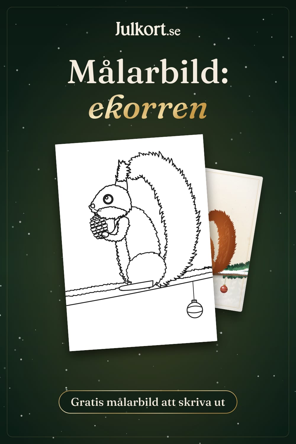 Målarbild med ekorren, bild att spara på Pinterest