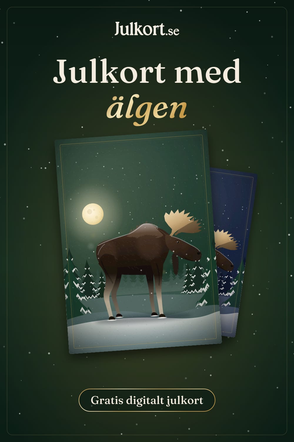 Julkort med älgen, bild att spara på Pinterest