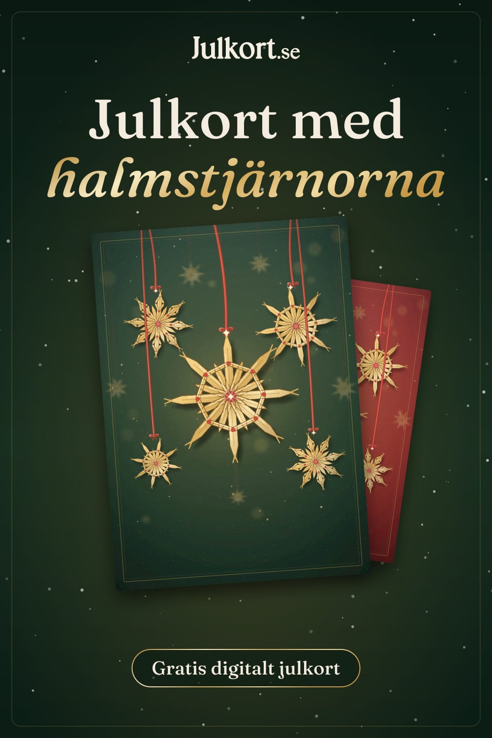 Julkort med halmstjärnorna, bild att spara på Pinterest