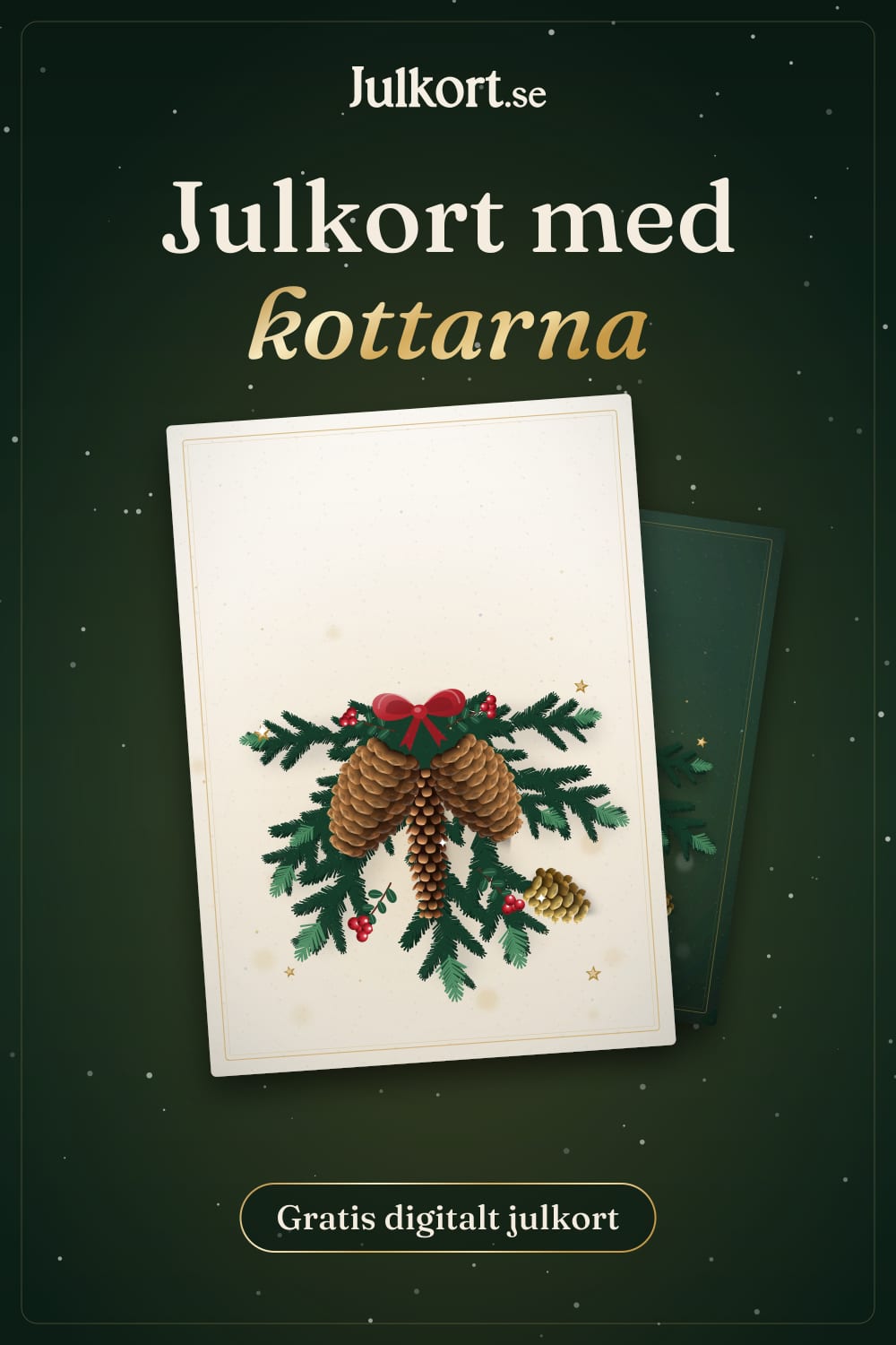 Julkort med kottarna, bild att spara på Pinterest