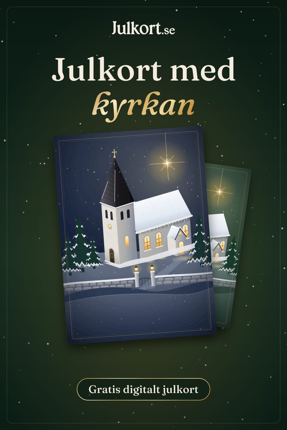 Julkort med kyrkan, bild att spara på Pinterest