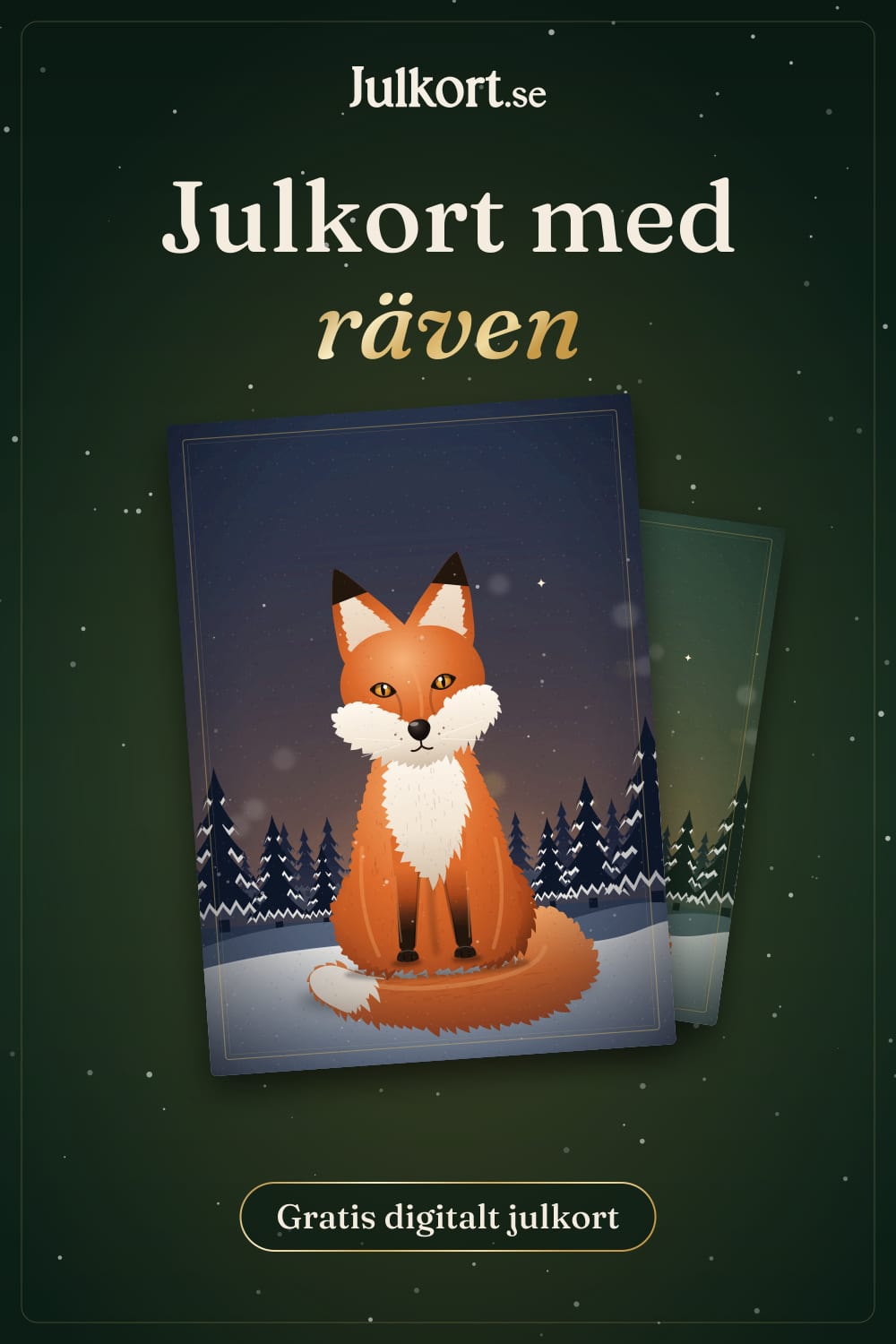 Julkort med räven, bild att spara på Pinterest